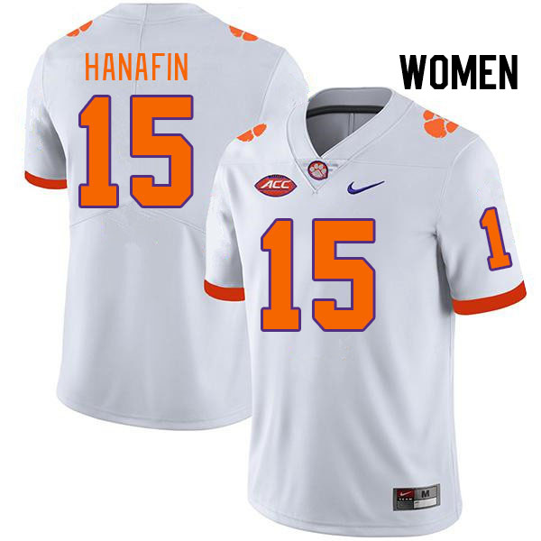 Women's Clemson Tigers Ronan Hanafin #15 College White NCAA Authentic Football Stitched Jersey 23CA30BF